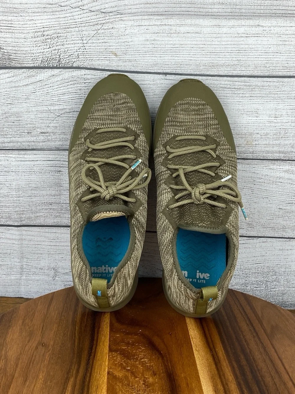 Native Shoes AP Proxima LiteKnit Olive Green Sneakers Men’s Shoe Size 10.5